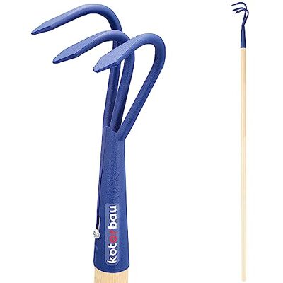 KOTARBAU ® Cultivateur manuel avec 3 dents 130 cm Manche en bois Pince à fleurs en métal Outil de jardin pour l'entretien du jardin Cultivateur manuel Accessoire de jardin KOTARBAU ® Cultivateur manuel avec 3 dents 130 cm Manche en bois Pince à fleurs en métal Outil de jardin pour l'entretien du jardin Cultivateur manuel Accessoire de jardin