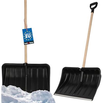 KOTARBAU ® Pelle À Neige 54 cm avec Manche en Bois Pelle en Plastique Renforcé avec Raccord en Métal avec Manche Ergonomique Noir 120 cm KOTARBAU ® Pelle À Neige 54 cm avec Manche en Bois Pelle en Plastique Renforcé avec Raccord en Métal avec Manche Ergonomique Noir 120 cm
