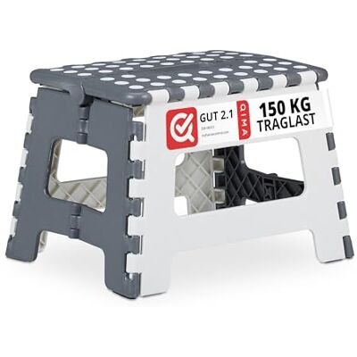 Relaxdays Tabouret Pliable Gris/Blanc - Usage Maison & Jardin Relaxdays Tabouret Pliable Gris/Blanc - Usage Maison & Jardin