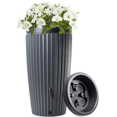 MELTOM Réservoir d'eau de pluie 240 l avec couvercle et robinet Design pour jardin et terrasse Couleur anthracite Résistant aux UV et au gel (anthracite) MELTOM Réservoir d'eau de pluie 240 l avec couvercle et robinet Design pour jardin et terrasse Couleur anthracite Résistant aux UV et au gel (anthracite)
