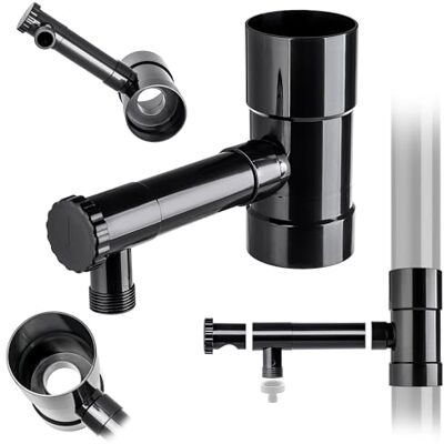KADAX Collecteur eau de pluie 80 mm pour tuyau de descente, voleur de pluie avec valve intégrée, collecteur d'eau en plastique de qualité supérieure KADAX Collecteur eau de pluie 80 mm pour tuyau de descente, voleur de pluie avec valve intégrée, collecteur d'eau en plastique de qualité supérieure