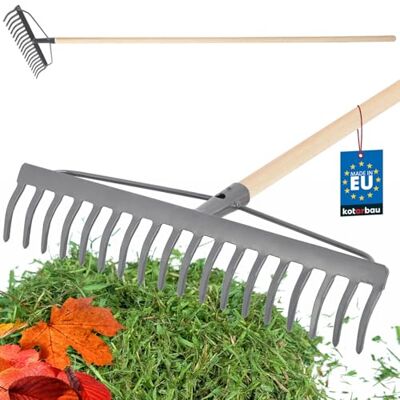 KOTARBAU ® Rateau à Feuille Métal 46 cm Râteau Jardin 18 Dents avec Manche en Bois Outil Robuste Pour Entretien Gazon Jardinage Gris & Naturel KOTARBAU ® Rateau à Feuille Métal 46 cm Râteau Jardin 18 Dents avec Manche en Bois Outil Robuste Pour Entretien Gazon Jardinage Gris & Naturel
