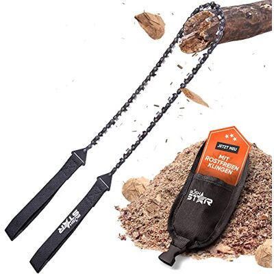 Bushstar Tronçonneuse à main à 33 dents, avec sac de ceinture et allume-feu gratuit, coupe rapide et facile, scie à main / toucher / bois / jardin de qualité supérieure pour la survie, l'extérieur et Bushstar Tronçonneuse à main à 33 dents, avec sac de ceinture et allume-feu gratuit, coupe rapide et facile, scie à main / toucher / bois / jardin de qualité supérieure pour la survie, l'extérieur et