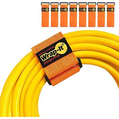 Wrap-It Storage Lot de 8 sangles super extensibles 30,5 cm Orange Sangles élastiques à crochet et boucle Organisateur de rallonge, sangles de tuyau et de câbles, enrouleur de cordon, Wrap-It Storage Lot de 8 sangles super extensibles 30,5 cm Orange Sangles élastiques à crochet et boucle Organisateur de rallonge, sangles de tuyau et de câbles, enrouleur de cordon,