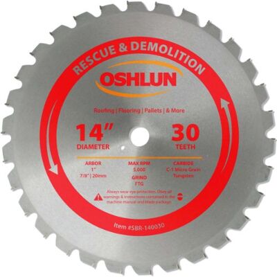 Oshlun Sbr-140030 35,6 cm 30 dents FTG Lame de scie avec Tonnelle de 2,5 cm (7/20,3 cm et 20 mm gommes) pour le secours et de démolition Oshlun Sbr-140030 35,6 cm 30 dents FTG Lame de scie avec Tonnelle de 2,5 cm (7/20,3 cm et 20 mm gommes) pour le secours et de démolition