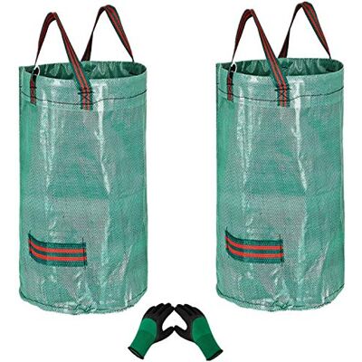 YAAVAAW Lot de 2 grands sacs à déchets de jardin robustes de 120 L (76 cm, 45 cm) et 1 gant de jardinage, sacs poubelle de jardin, sacs de coupe d'herbe, sacs de jardinage avec poignées YAAVAAW Lot de 2 grands sacs à déchets de jardin robustes de 120 L (76 cm, 45 cm) et 1 gant de jardinage, sacs poubelle de jardin, sacs de coupe d'herbe, sacs de jardinage avec poignées