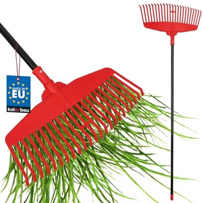 KOTARBAU ® Rateau À Feuilles Plastique 48 cm avec Manche en Aluminium Extra-Click Rateau Jardin Ramasse Feuilles Léger Rouge & Noir Ergonomique KOTARBAU ® Rateau À Feuilles Plastique 48 cm avec Manche en Aluminium Extra-Click Rateau Jardin Ramasse Feuilles Léger Rouge & Noir Ergonomique