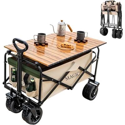 MAGIC SELECT 𝗖𝗵𝗮𝗿𝗶𝗼𝘁 𝗽𝗼𝘂𝗿 𝗹𝗮 𝗣𝗹𝗮𝗴𝗲 Pliable pour le Camping, le Pique-Nique, etc. Chariot Transformable en Table de Jardin. Chariot de Transport avec sac et Poignée Réglable. Brouette avec Freins. MAGIC SELECT 𝗖𝗵𝗮𝗿𝗶𝗼𝘁 𝗽𝗼𝘂𝗿 𝗹𝗮 𝗣𝗹𝗮𝗴𝗲 Pliable pour le Camping, le Pique-Nique, etc. Chariot Transformable en Table de Jardin. Chariot de Transport avec sac et Poignée Réglable. Brouette avec Freins.