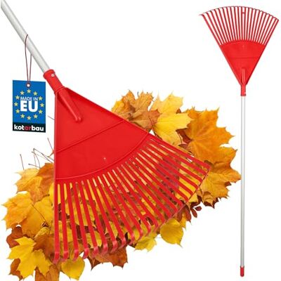 KOTARBAU ® Rateau À Feuilles Plastique 48 cm avec Manche en Aluminium Extra-Click Rateau Jardin Ramasse Feuilles Léger Rouge & Argenté Ergonomique KOTARBAU ® Rateau À Feuilles Plastique 48 cm avec Manche en Aluminium Extra-Click Rateau Jardin Ramasse Feuilles Léger Rouge & Argenté Ergonomique