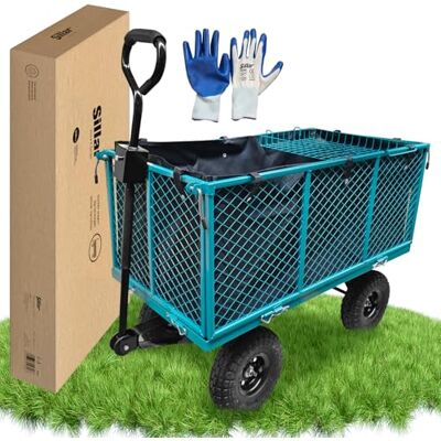 Sillar Chariot Jardin & Plage 4 Roues Pliable 350 kg – Remorque Plateau en Acier Maille, Parois Rabattables, Wagon Transport Bois, Courses, Camping, Chariot de Transport Tout Terrain Sillar Chariot Jardin & Plage 4 Roues Pliable 350 kg – Remorque Plateau en Acier Maille, Parois Rabattables, Wagon Transport Bois, Courses, Camping, Chariot de Transport Tout Terrain