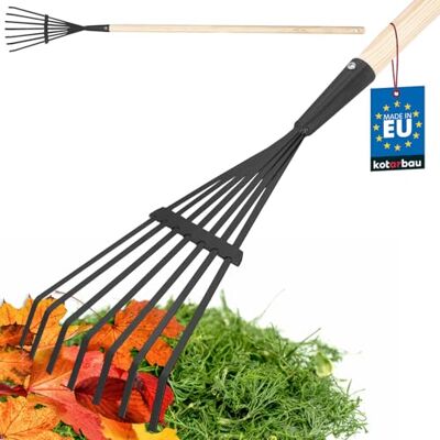 KOTARBAU ® Rateau à Feuille Acier 14 cm Râteau Jardin- avec Manche 108 cm Ramasse Feuille Outil Robuste pour Gazon et Feuilles Noir et Bois Naturel KOTARBAU ® Rateau à Feuille Acier 14 cm Râteau Jardin- avec Manche 108 cm Ramasse Feuille Outil Robuste pour Gazon et Feuilles Noir et Bois Naturel