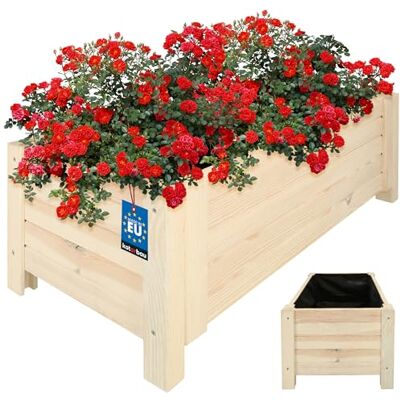 KOTARBAU ® Jardinière Extérieur Bois de Pin Imprégné 79 x 39 x 30 cm Blanc Jardiniere sur Pieds Bac à Fleurs Rectangulaire Grande Capacité avec Toile Anti-Mauvaises Herbes KOTARBAU ® Jardinière Extérieur Bois de Pin Imprégné 79 x 39 x 30 cm Blanc Jardiniere sur Pieds Bac à Fleurs Rectangulaire Grande Capacité avec Toile Anti-Mauvaises Herbes