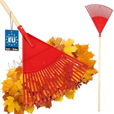 KOTARBAU ® Rateau À Feuilles Plastique 48 cm avec Manche en Bois Extra-Click Rateau Jardin Ramasse Feuilles Léger Rouge & Bois Verni Ergonomique KOTARBAU ® Rateau À Feuilles Plastique 48 cm avec Manche en Bois Extra-Click Rateau Jardin Ramasse Feuilles Léger Rouge & Bois Verni Ergonomique