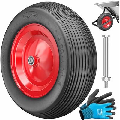 Masko ® Roue de brouette PU en caoutchouc plein 200 kg increvable 4,80/4,00-8 Ø 390 mm incl. essieu Roue de remplacement Roue en caoutchouc jante en acier Pneu increvable pour brouette Masko ® Roue de brouette PU en caoutchouc plein 200 kg increvable 4,80/4,00-8 Ø 390 mm incl. essieu Roue de remplacement Roue en caoutchouc jante en acier Pneu increvable pour brouette