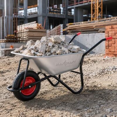 MAXCRAFT Brouette de Chantier 250 kg 100 L Chariot Transport Jardin Pneus avec Chambre à Air Poignée en Caoutchouc Dur Vert MAXCRAFT Brouette de Chantier 250 kg 100 L Chariot Transport Jardin Pneus avec Chambre à Air Poignée en Caoutchouc Dur Vert