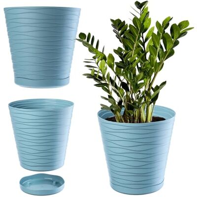 KADAX Pot de fleurs avec soucoupe, pour l'intérieur, pot de fleurs léger en plastique de haute qualité, pot rond pour fleurs, plantes, maison KADAX Pot de fleurs avec soucoupe, pour l'intérieur, pot de fleurs léger en plastique de haute qualité, pot rond pour fleurs, plantes, maison