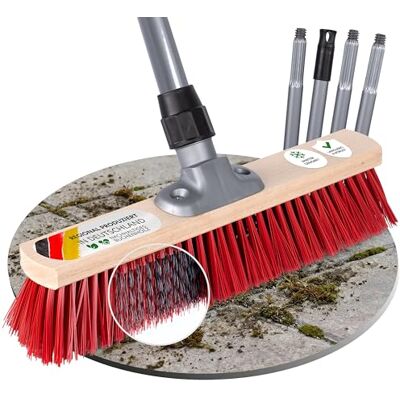 ORGAFLIX Balai de rue avec manche de 40 cm, balai de jardin avec poils élastiques et poils métalliques, élimine facilement le gravier, la terre et la saleté sans effort, extra stable et durable ORGAFLIX Balai de rue avec manche de 40 cm, balai de jardin avec poils élastiques et poils métalliques, élimine facilement le gravier, la terre et la saleté sans effort, extra stable et durable