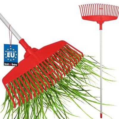 KOTARBAU ® Rateau À Feuilles Plastique 48 cm avec Manche en Aluminium Extra-Click Rateau Jardin Ramasse Feuilles Léger Rouge & Argenté Ergonomique KOTARBAU ® Rateau À Feuilles Plastique 48 cm avec Manche en Aluminium Extra-Click Rateau Jardin Ramasse Feuilles Léger Rouge & Argenté Ergonomique