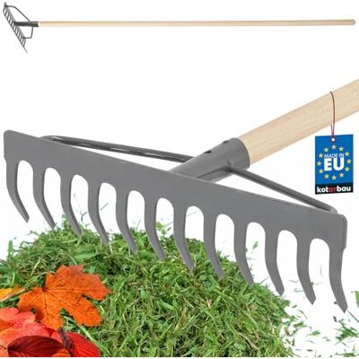KOTARBAU ® Rateau à Feuille Métal 31 cm Râteau Jardin 12 Dents avec Manche en Bois Outil Robuste Pour Entretien Gazon Jardinage Gris & Naturel KOTARBAU ® Rateau à Feuille Métal 31 cm Râteau Jardin 12 Dents avec Manche en Bois Outil Robuste Pour Entretien Gazon Jardinage Gris & Naturel