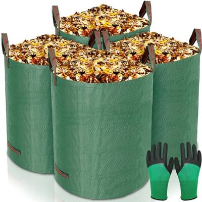GUHAOOL Sacs de Jardin 4x272L,Sac de Déchets de Jardin en Polypropylène Extrêmement Robuste (PP),Pliables et Réutilisables,étanche Grande Sacs avec Poignées,Sacs Poubelle de Jardin(Gants de Jardinage) GUHAOOL Sacs de Jardin 4x272L,Sac de Déchets de Jardin en Polypropylène Extrêmement Robuste (PP),Pliables et Réutilisables,étanche Grande Sacs avec Poignées,Sacs Poubelle de Jardin(Gants de Jardinage)