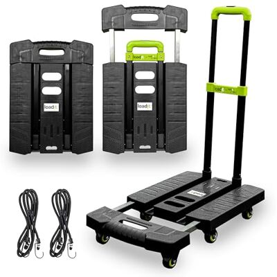 LoadIt Chariot à plateforme extensible – Capacité de 225 kg, guidon télescopique, base réglable, parfait pour le camping, le jardin, les brouettes – déplacement de charges lourdes en toute simplicité LoadIt Chariot à plateforme extensible – Capacité de 225 kg, guidon télescopique, base réglable, parfait pour le camping, le jardin, les brouettes – déplacement de charges lourdes en toute simplicité