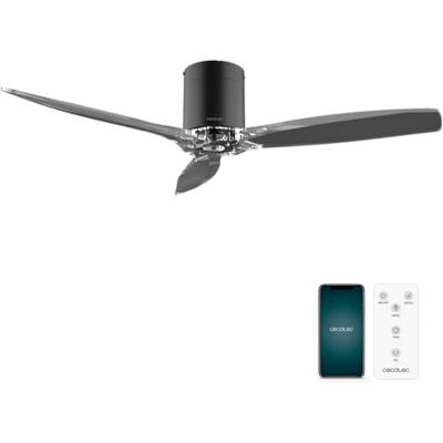 Cecotec Ventilateur de Plafond avec Lumière EnergySilence Aero 5285 BlackTransparent Connected 40 W, Diamètre 132 cm, 3 Pales, Télécommande, Protection IP44 et Minuterie, Été/Hiver Cecotec Ventilateur de Plafond avec Lumière EnergySilence Aero 5285 BlackTransparent Connected 40 W, Diamètre 132 cm, 3 Pales, Télécommande, Protection IP44 et Minuterie, Été/Hiver