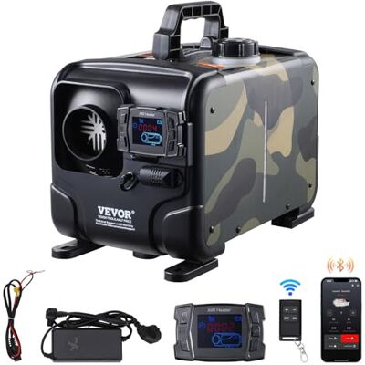 VEVOR Chauffage Diesel 8 KW, Réchauffeur d'air Diesel 12/24/220 V, Contrôle par App Bluetooth, Télécommande et Écran d'Affichage, Alarme CO, Portable et Horizontal, pour Caravane Camping Car VEVOR Chauffage Diesel 8 KW, Réchauffeur d'air Diesel 12/24/220 V, Contrôle par App Bluetooth, Télécommande et Écran d'Affichage, Alarme CO, Portable et Horizontal, pour Caravane Camping Car