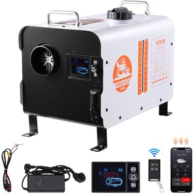 VEVOR Chauffage diesel portable 8 kW tout-en-un 12 V/24 V, avec contrôle par application Bluetooth, télécommande et écran d'affichage, alarme de CO, chauffage rapide pour véhicules et extérieur VEVOR Chauffage diesel portable 8 kW tout-en-un 12 V/24 V, avec contrôle par application Bluetooth, télécommande et écran d'affichage, alarme de CO, chauffage rapide pour véhicules et extérieur