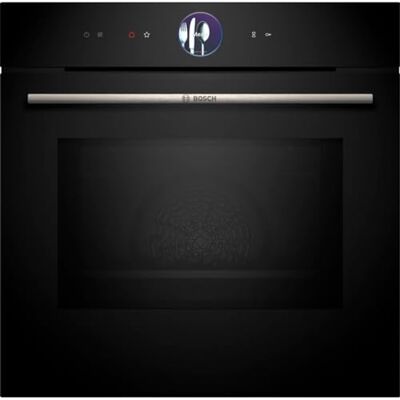 Bosch Série 8 HMG776NB1 Four à encastrer intelligent avec fonction micro-ondes 60 x 60 cm Noir Fabriqué en Allemagne Pyrolyse Friteuse à air Anneau de commande numérique Écran tactile Bosch Série 8 HMG776NB1 Four à encastrer intelligent avec fonction micro-ondes 60 x 60 cm Noir Fabriqué en Allemagne Pyrolyse Friteuse à air Anneau de commande numérique Écran tactile