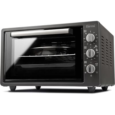 Girmi FE37 Grancuit Four électrique ventilé, 1500 W, 300 °C, 37 litres, grille inox, minuterie 90 minutes, thermostat réglable, fonction de cuisson, base, grill, combinée, accessoires inclus Girmi FE37 Grancuit Four électrique ventilé, 1500 W, 300 °C, 37 litres, grille inox, minuterie 90 minutes, thermostat réglable, fonction de cuisson, base, grill, combinée, accessoires inclus