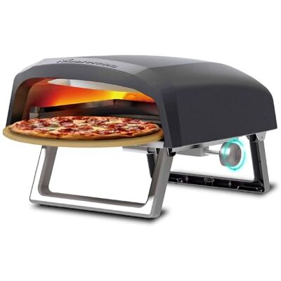 MasterPRO Napoli Four à pizza à gaz avec fonction rotative pour une répartition uniforme de la chaleur Puissance jusqu'à 500 °C Pizza en 60 secondes Sac de transport et plateau en pierre MasterPRO Napoli Four à pizza à gaz avec fonction rotative pour une répartition uniforme de la chaleur Puissance jusqu'à 500 °C Pizza en 60 secondes Sac de transport et plateau en pierre