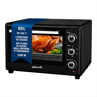 OptimumX Haushaltsgeräte OptimumX Four Électrique 60L XXL à Chaleur Tournante 2200W, Tournebroche, Lumière Intérieure, 40–230°C, Noir OptimumX Haushaltsgeräte OptimumX Four Électrique 60L XXL à Chaleur Tournante 2200W, Tournebroche, Lumière Intérieure, 40–230°C, Noir