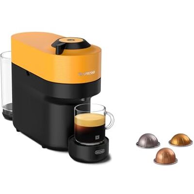 Nespresso De'Longhi Vertuo Pop ENV90.Y, Machine à Café en Capsules, Machine à Café pour une Tasse, 4 Tailles de Tasses, Technologie Centrifusion, Ensemble de Bienvenue Inclus, Jaune Nespresso De'Longhi Vertuo Pop ENV90.Y, Machine à Café en Capsules, Machine à Café pour une Tasse, 4 Tailles de Tasses, Technologie Centrifusion, Ensemble de Bienvenue Inclus, Jaune