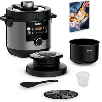Tefal Turbo Cuisine & Fry, Multicuiseur 2-en-1 Autocuiseur + Air Fryer, 14 Programmes Automatiques, Couvercle Extra Crisp, Capacité 7,6L, Cuisson Rapide et Saine, Noir, CY778830 Tefal Turbo Cuisine & Fry, Multicuiseur 2-en-1 Autocuiseur + Air Fryer, 14 Programmes Automatiques, Couvercle Extra Crisp, Capacité 7,6L, Cuisson Rapide et Saine, Noir, CY778830