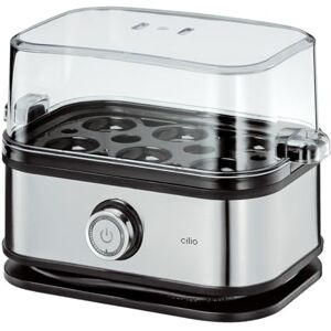 Cilio Cuiseur à œufs classique en acier inoxydable 13 x 22 x 14 cm, avec verre doseur et pic à œufs, témoin lumineux, pour un degré de dureté idéal, 492712 Cilio Cuiseur à œufs classique en acier inoxydable 13 x 22 x 14 cm, avec verre doseur et pic à œufs, témoin lumineux, pour un degré de dureté idéal, 492712