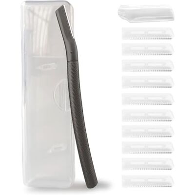 Ruimooto Rasoir à sourcils avec 10 lames inoxydables, épilateur pour le visage pour femme, en métal de qualité supérieure Ruimooto Rasoir à sourcils avec 10 lames inoxydables, épilateur pour le visage pour femme, en métal de qualité supérieure