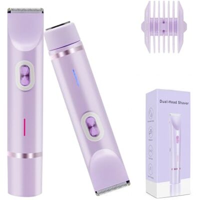 Horuili Tondeuse bikini rechargeable à double tête pour femmes et hommes Rasoir intime pour peau lisse Épilateur électrique pour zones sensibles Horuili Tondeuse bikini rechargeable à double tête pour femmes et hommes Rasoir intime pour peau lisse Épilateur électrique pour zones sensibles