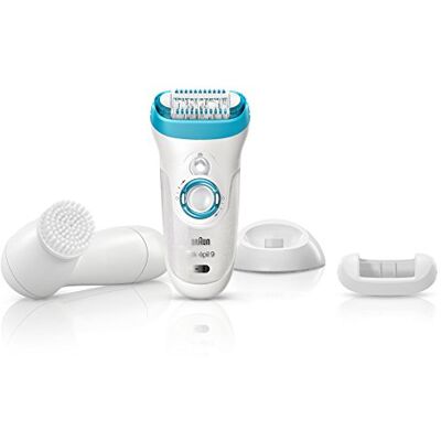 Braun Silk-épil 9 Épilateur avec 4 extras, brosse de nettoyage du visage et capuchon de massage haute fréquence, humide et sec, 100% étanche, prise britannique à 2 broches, 9-549, blanc Braun Silk-épil 9 Épilateur avec 4 extras, brosse de nettoyage du visage et capuchon de massage haute fréquence, humide et sec, 100% étanche, prise britannique à 2 broches, 9-549, blanc