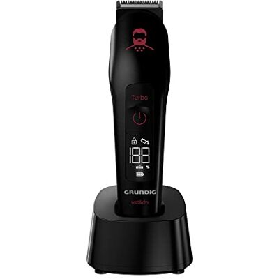 Grundig MGK 9030 ProClub Tondeuse multi-cheveux avec capteur BeardCare, utilisation humide et sèche, avec batterie Li-ion, jeu de coupe avec revêtement en titane, noir mat/rouge Grundig MGK 9030 ProClub Tondeuse multi-cheveux avec capteur BeardCare, utilisation humide et sèche, avec batterie Li-ion, jeu de coupe avec revêtement en titane, noir mat/rouge