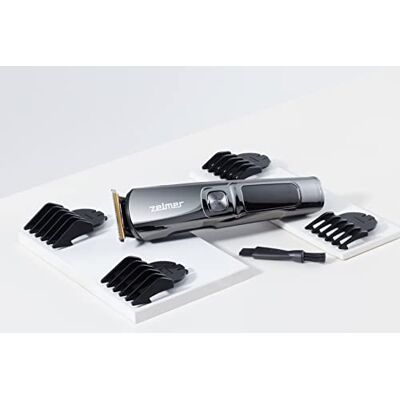 Zelmer ZMB6000 Trymer, moteur AC, lames Titanium 38 mm, 4 accessoires de cheveux et barbe (3/6/9/12 mm), noir et gris. Zelmer ZMB6000 Trymer, moteur AC, lames Titanium 38 mm, 4 accessoires de cheveux et barbe (3/6/9/12 mm), noir et gris.