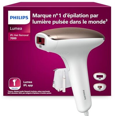 Philips Lumea Épilateur à lumière pulsée Série 7000 épilateur avec tondeuse-stylo Satin Compact, 2 embouts pour le corps et le visage, utilisation filaire (modèle BRI921/00) Philips Lumea Épilateur à lumière pulsée Série 7000 épilateur avec tondeuse-stylo Satin Compact, 2 embouts pour le corps et le visage, utilisation filaire (modèle BRI921/00)