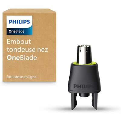 Philips OneBlade Accessoire embout tondeuse nez, compatible avec tous les manches OneBlade, original, modèle QI100/50 Philips OneBlade Accessoire embout tondeuse nez, compatible avec tous les manches OneBlade, original, modèle QI100/50