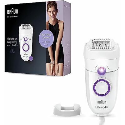 Procter & Gamble Braun Silk-épil 5, Depilatore Donna, Epilatore Elettrico Donna Adatto ai Contorni Difficili, con Impostazione della Velocità, Epilazione confortevole, Idea Regalo, 5-505 Bianco e Viola Procter & Gamble Braun Silk-épil 5, Depilatore Donna, Epilatore Elettrico Donna Adatto ai Contorni Difficili, con Impostazione della Velocità, Epilazione confortevole, Idea Regalo, 5-505 Bianco e Viola
