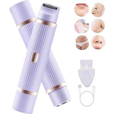 Syzplnwy Rasoir électrique 2 en 1 pour femme – Tondeuse à cheveux double tête rechargeable, humide, sec, étanche, violet Syzplnwy Rasoir électrique 2 en 1 pour femme – Tondeuse à cheveux double tête rechargeable, humide, sec, étanche, violet