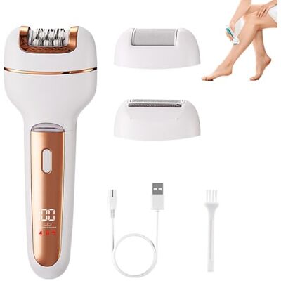 Qosneoun Épilateur sans fil pour le visage et le corps des femmes – Moteur incassable amélioré et appareil d'épilation indolore, tondeuse imperméable pour bikini humide/sec pour peau lisse, soins allemands de Qosneoun Épilateur sans fil pour le visage et le corps des femmes – Moteur incassable amélioré et appareil d'épilation indolore, tondeuse imperméable pour bikini humide/sec pour peau lisse, soins allemands de