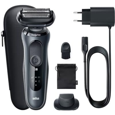Braun Series 6 61-N1200s Rasoir Électrique Pour Homme Avec Accessoire Tondeuse De Précision EasyClick, SensoFlex, Technologie Wet & Dry, Rechargeable, Rasoir À Grille Sans Fil, Gris Braun Series 6 61-N1200s Rasoir Électrique Pour Homme Avec Accessoire Tondeuse De Précision EasyClick, SensoFlex, Technologie Wet & Dry, Rechargeable, Rasoir À Grille Sans Fil, Gris