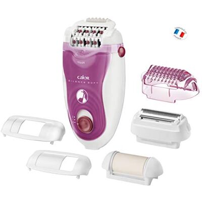 Calor Silence Soft Epilateur 24 pinces précision, Ultra Silencieux, Technologie Microcontact, 5 Accessoires, Fabriqué en France EP5660C0 Calor Silence Soft Epilateur 24 pinces précision, Ultra Silencieux, Technologie Microcontact, 5 Accessoires, Fabriqué en France EP5660C0