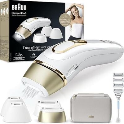 Braun Silk·expert Pro 5 Épilateur À Lumière Pulsée, Épilation Semi-Définitive Des Poils, Alternative À L’épilation Au Laser, Avec Pochette, Rasoir Venus, 4 Têtes, Cadeau Pour Femme, Or/Blanc, PL5358 Braun Silk·expert Pro 5 Épilateur À Lumière Pulsée, Épilation Semi-Définitive Des Poils, Alternative À L’épilation Au Laser, Avec Pochette, Rasoir Venus, 4 Têtes, Cadeau Pour Femme, Or/Blanc, PL5358