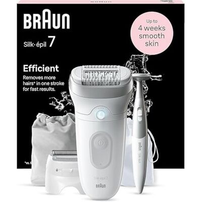 Braun Silk-épil 7 7-241 Épilateur pour femme pour une épilation longue durée, avec tondeuse bikini (tondeuse intime), fabriqué en Allemagne, 7-241, blanc/argenté Braun Silk-épil 7 7-241 Épilateur pour femme pour une épilation longue durée, avec tondeuse bikini (tondeuse intime), fabriqué en Allemagne, 7-241, blanc/argenté