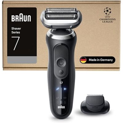 Braun Rasoir électrique Series 7, jusqu'à 60 min, accessoire de tondeuse de précision, rasoir sans fil, rasoir humide et sec pour homme, 100% étanche, 72-N1200SI, noir Braun Rasoir électrique Series 7, jusqu'à 60 min, accessoire de tondeuse de précision, rasoir sans fil, rasoir humide et sec pour homme, 100% étanche, 72-N1200SI, noir